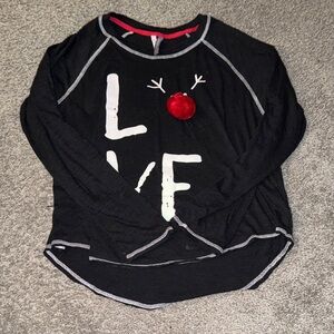 Black Long Sleeve Love Top